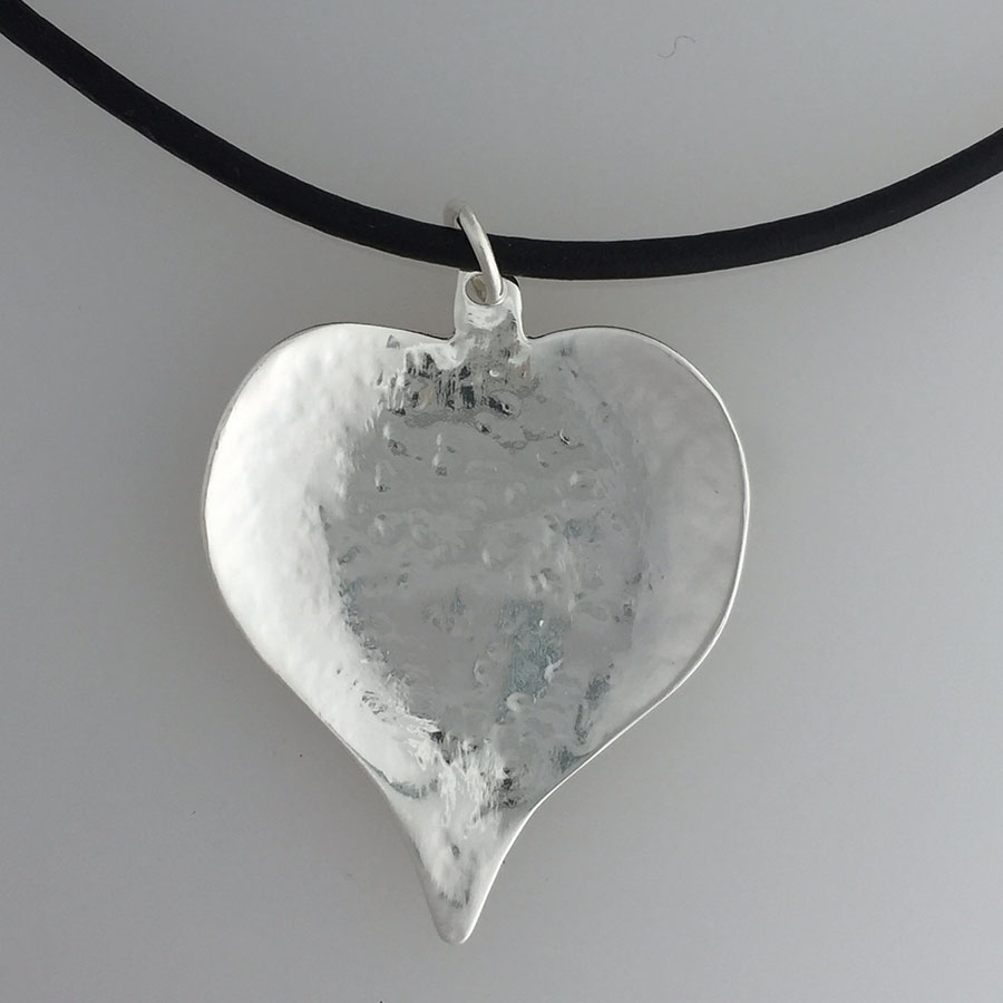 Halsband hjärtformat silverlöv